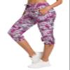 ChinFun Women's Hiking Capris Pants Outdoor Quick Dry Cargo Cropped Pants Water Resistant Sun Protection UPF 50+ Fushcia & Grey Gridding Size XXL view 1