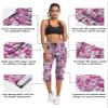 ChinFun Women's Hiking Capris Pants Outdoor Quick Dry Cargo Cropped Pants Water Resistant Sun Protection UPF 50+ Fushcia & Grey Gridding Size XXL view 2