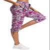 ChinFun Women's Hiking Capris Pants Outdoor Quick Dry Cargo Cropped Pants Water Resistant Sun Protection UPF 50+ Fushcia & Grey Gridding Size XXL view 4