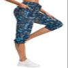 ChinFun Women's Hiking Capris Pants Outdoor Quick Dry Cargo Cropped Pants Water Resistant Sun Protection UPF 50+ Navy & Grey Camo Size M view 2
