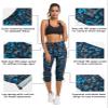 ChinFun Women's Hiking Capris Pants Outdoor Quick Dry Cargo Cropped Pants Water Resistant Sun Protection UPF 50+ Navy & Grey Camo Size M view 3