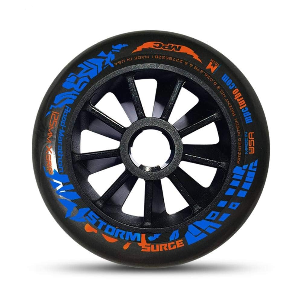 Bont MPC Storm Surge Inline Speed Skate Wheel - Wet-Weather Skating Dual Durometer - 100mm, 110mm, 125mm - Set of 6 (125mm)