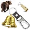 NedFoss 2" Loud Bear Bell with Whistle Set for Hikers, 3 in 1 Hiking Gear Solid Brass Bear Bells with Silencer, Emergency Whistle and Carabiner for Survival, Hiking, Biking, Fishing, Climbing view 1