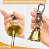 NedFoss 2" Loud Bear Bell with Whistle Set for Hikers, 3 in 1 Hiking Gear Solid Brass Bear Bells with Silencer, Emergency Whistle and Carabiner for Survival, Hiking, Biking, Fishing, Climbing view 3