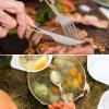 OUTXE Titanium Flatware Knife Fork Spoon Set Lightweight Ti Camping Utility Cutlery Set with Carrying Bag for Traveling Picnic Hiking view 3