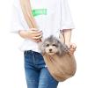 Pet Dog Sling Carrier for Small Dogs Cat Up to 16Lbs, Hands-Free Pet Puppy Travel Shoulder Bag Breathable Soft with Front Pocket,Carrying Bag,Adjustable & Lightweight, Machine Washable,Khaki view 1