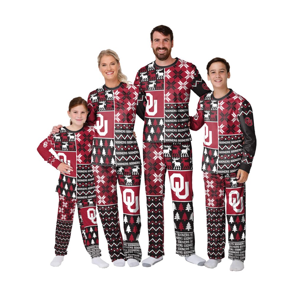 FOCO Oklahoma Sooners NCAA Busy Block Dog Sweater - XL