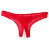 Aislor Women's Sexy Underwear See Through Mesh Artificial Pearls G-String Knickers Briefs Lingerie Red One Size view 4