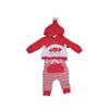 Cat & Jack Baby Boys 2 pc Santa Holiday Hooded Holiday Top & Bottom Set 3-6 Months Red view 1