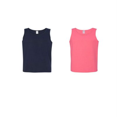 Gildan Men's Tank Top 5.3 oz 2 Pack Black/Pink