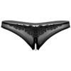 Aislor Women's Sexy Underwear See Through Mesh Artificial Pearls G-String Knickers Briefs Lingerie Black One Size view 1