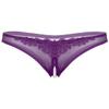 Aislor Women's Sexy Underwear See Through Mesh Artificial Pearls G-String Knickers Briefs Lingerie Purple One Size view 1
