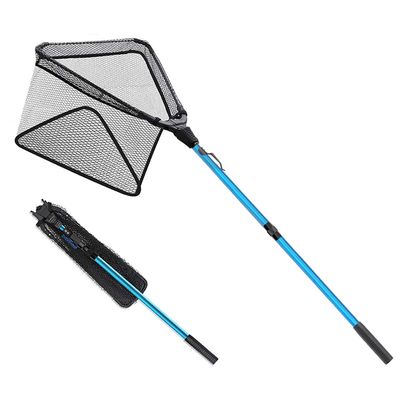 SAN LIKE Fishing Net Fish Landing Nets Ice Fishing Collapsible Telescopic Sturdy Pole Handle for Saltwater Freshwater Extending to 36/43/71/98inches (Blue-M-69inch)