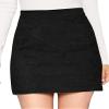 MANGOPOP Mini Faux Suede Skirt for Women High Waist Skirts view 1