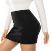 MANGOPOP Mini Faux Suede Skirt for Women High Waist Skirts view 2