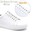 DELELE 2 Pairs Reflective Shoelace Flat Stars Silver White Safety Laces for Shoes Sneakers Boots 55 inch view 3