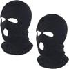 3 Hole Winter Knitted Mask, Outdoor Sports Full Face Cover Ski Mask Warm Knit Balaclava for Adult Black view 1