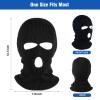 3 Hole Winter Knitted Mask, Outdoor Sports Full Face Cover Ski Mask Warm Knit Balaclava for Adult Black view 2