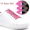 DELELE 2 Pairs Reflective Shoelace Flat Rose Red Safety Laces for Shoes Sneakers Boots 39 inch view 3