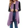 Azules Sleeveless Cardigan Vest for Women  Soft Lightweight Open Front Long Cardigan, Flowy Casual Layer for Any Season Small Silver Sand view 1