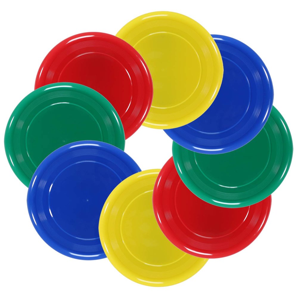 YDDS Flying Disc - 9Inch Plastic Flying Disc for Discs Set of 8 Flying Disc Bulk (95 Gram)