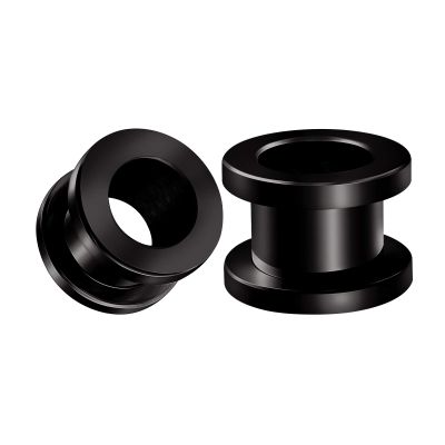 BIG GAUGES Pair of Black Anodized 00 g 10 mm screw-fit Flesh Tunnels Ear Plugs Piercing Jewelry Earring Stretcher Lobe BGTU 10635