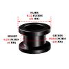 BIG GAUGES Pair of Black Anodized 00 g 10 mm screw-fit Flesh Tunnels Ear Plugs Piercing Jewelry Earring Stretcher Lobe BGTU 10635 view 2