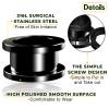 BIG GAUGES Pair of Black Anodized 0g Gauge 8mm screw-fit Flesh Tunnels Ear Plugs Piercing Jewelry Stretching Lobe Earring BGTU 10634 view 3