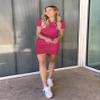 BTFBM Womens Summer Dresses 2026 Casual Bodycon Mini Dress Short Sleeve Crew Neck Mini Ruched Spring Beach Vacation Outfits(Rose Red, X-Large) view 2