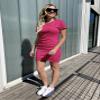 BTFBM Womens Summer Dresses 2026 Casual Bodycon Mini Dress Short Sleeve Crew Neck Mini Ruched Spring Beach Vacation Outfits(Rose Red, X-Large) view 3