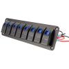 Amarine Made 12-24V Boat Switch Panel Illuminated Rocker Switch Aluminum Pre-wired Panel 2,3,4,5,6,8 Gang Toggle Switches Dash 5 Pin ON/Off 2 LED Backlit for Bus Boat Car Marine Blue LED IP65 (8 Gang) view 4