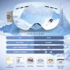 FONHCOO Ski Goggles for Men Women,Anti-Fog OTG Snow Snowboard Glasses with Detachable Lens for Skiing Skating,UV Protection Anti-Glare Silver view 2