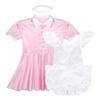 Yartina Men's Silky Satin French Maid Dress Sissy Crossdressing Lingerie Nightwear Pajamas Pink XX-Large view 3