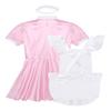 Yartina Men's Silky Satin French Maid Dress Sissy Crossdressing Lingerie Nightwear Pajamas Pink XX-Large view 4