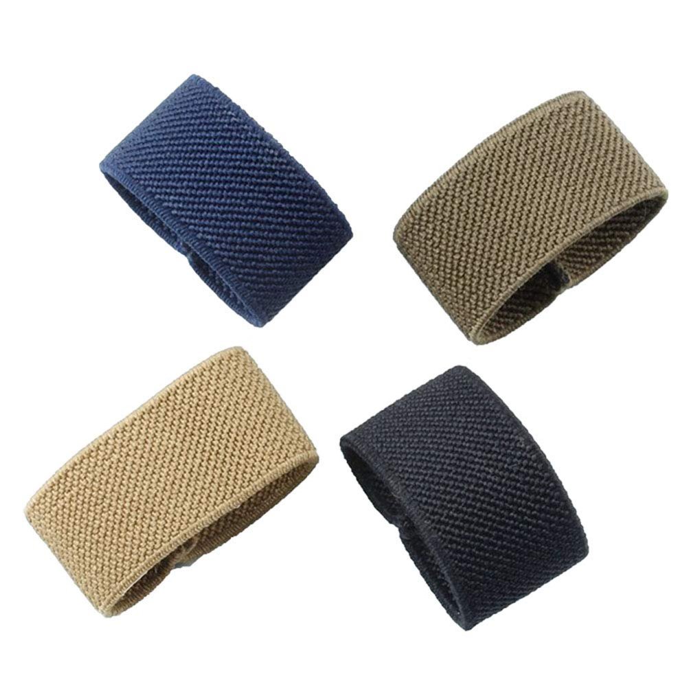 8 Pcs Elastic Webbing Belt Loop Keeper Retainer for 1.5" Wide Canvas Belt, 4 Colors