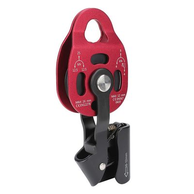 Keenso Rock Climbing Pulley, 7075 Aviation Aluminum Heavy Duty Climbing Pulley 4KN Single Swivel Rope Climbing Pulley for 8-12mm Rope