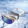 FONHCOO Ski Goggles for Men Women,Anti-Fog OTG Snow Snowboard Glasses with Detachable Lens for Skiing Skating,UV Protection Anti-Glare Blue view 4
