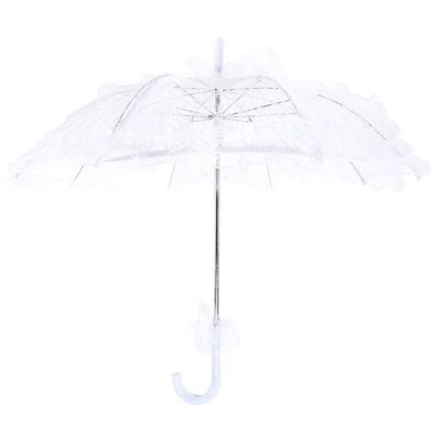 Sixx Lace Parasol, Bridal Lace Cotton Umbrella for Wedding Parties, Dancing Photography Prop, Kids Gift (White)