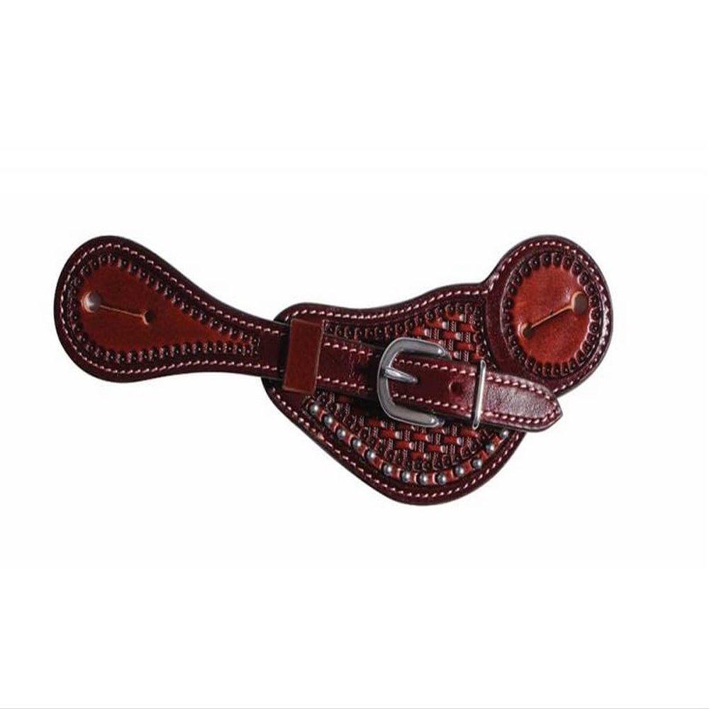 Professional S Choice Chestnut Dotted Buckaroo Basket Spur Straps
