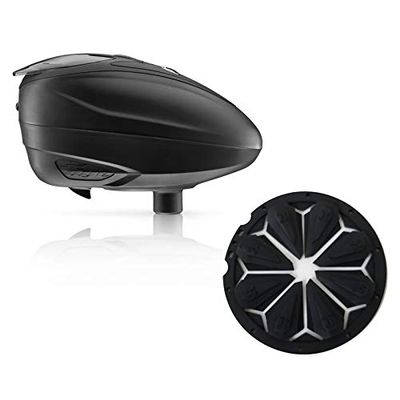 Dye LT-R Electronic Paintball Loader - Black with HK Army Epic Speed Feed (Black with Blackout Epic Speed Feed)