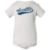 UGP Campus Apparel Seattle City Baseball Script - Hometown Infant Creeper Bodysuit - Newborn - White view 1
