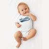UGP Campus Apparel Seattle City Baseball Script - Hometown Infant Creeper Bodysuit - Newborn - White view 4
