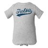 UGP Campus Apparel Tulsa City Baseball Script - Hometown Infant Creeper Bodysuit - 12 Month - Heather view 1