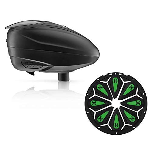 Dye LT-R Electronic Paintball Loader - Black with HK Army Epic Speed Feed (Black with Mint Epic Speed Feed)