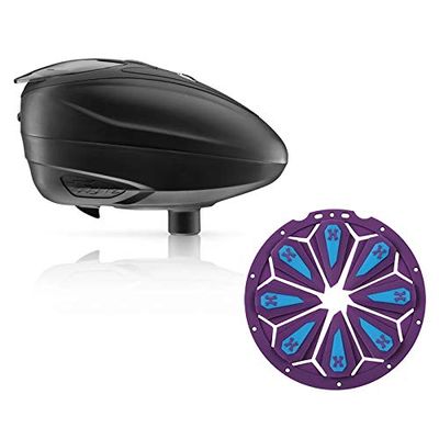 Dye LT-R Electronic Paintball Loader - Black with HK Army Epic Speed Feed (Black with Arctic Epic Speed Feed)
