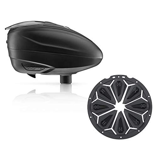 Dye LT-R Electronic Paintball Loader - Black with HK Army Epic Speed Feed (Black with Charcoal Epic Speed Feed)