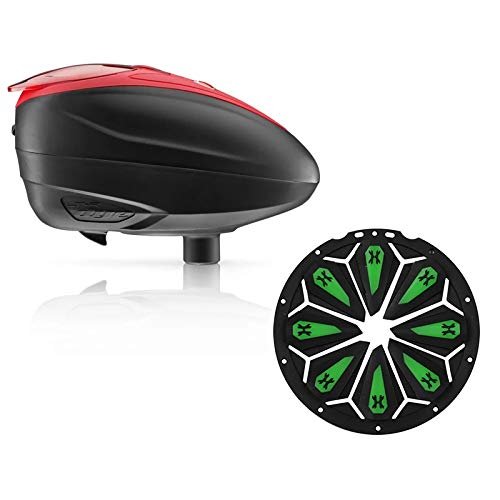 Dye LT-R Electronic Paintball Loader - Red with HK Army Epic Speed Feed (Red with Mint Epic Speed Feed)