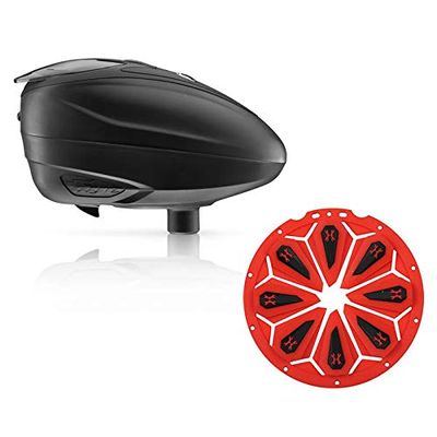 Dye LT-R Electronic Paintball Loader - Black with HK Army Epic Speed Feed (Black with Lava Epic Speed Feed)