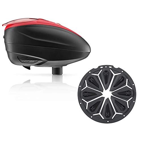 Dye LT-R Electronic Paintball Loader - Red with HK Army Epic Speed Feed (Red with Charcoal Epic Speed Feed)