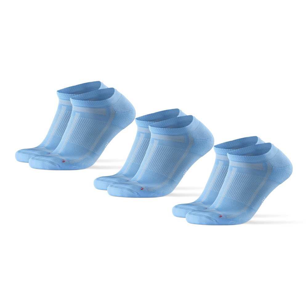 DANISH ENDURANCE Ankle Running Socks for Men Women, Anti Blister, Cycling, Fitness, Light Blue, Large